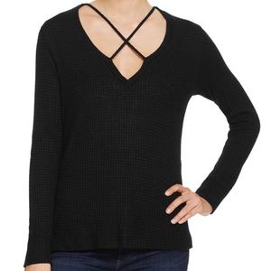 LNA Black Cross Strap Sweater